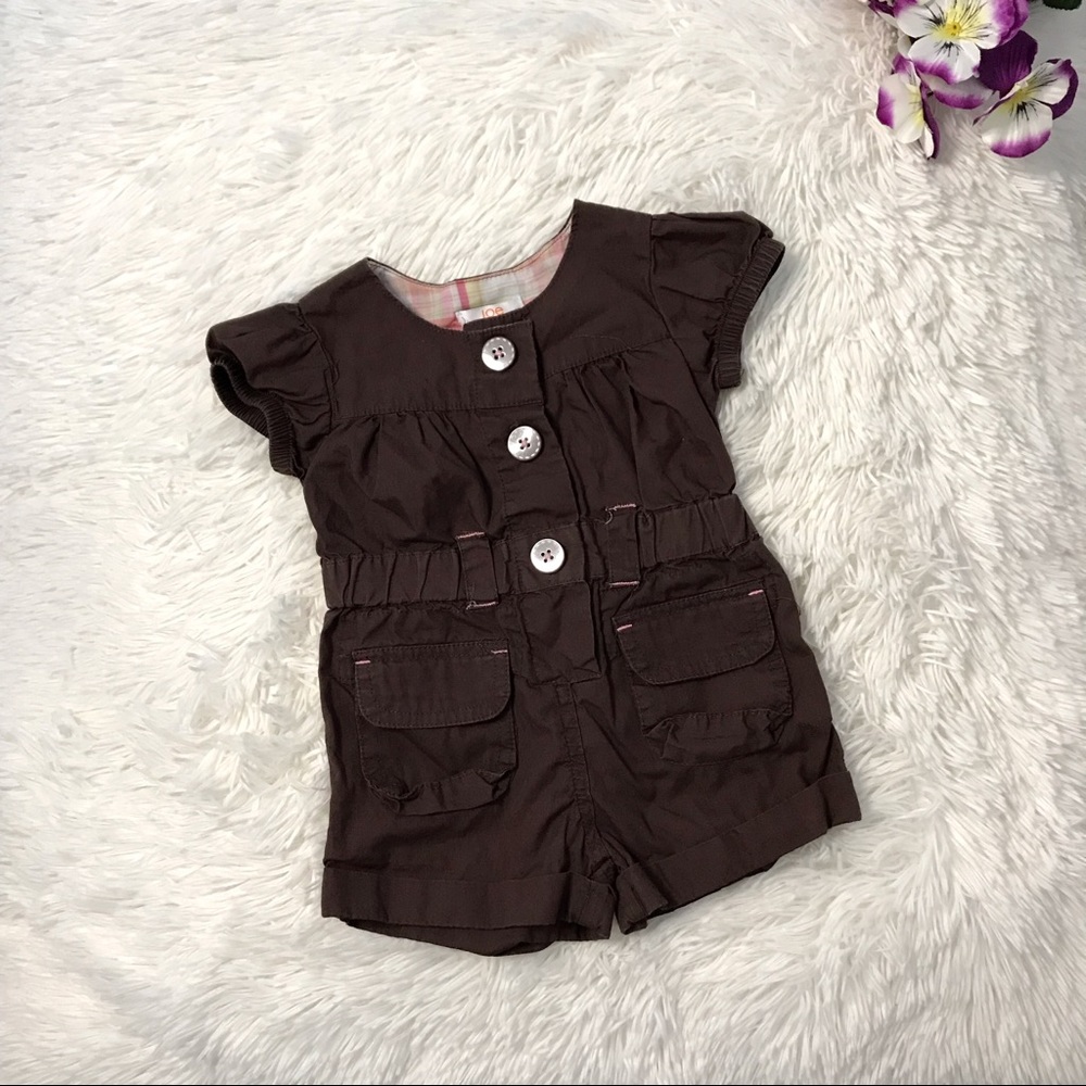 ❌Sold❌🍂 Joe Fresh Baby Girl Brown Short Romper 🍂